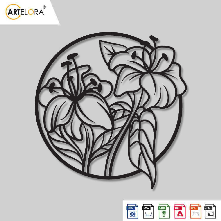 2D Modern Art Flower Laser Cutting