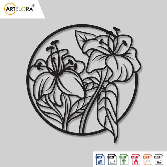 2D Modern Art Flower Laser Cutting