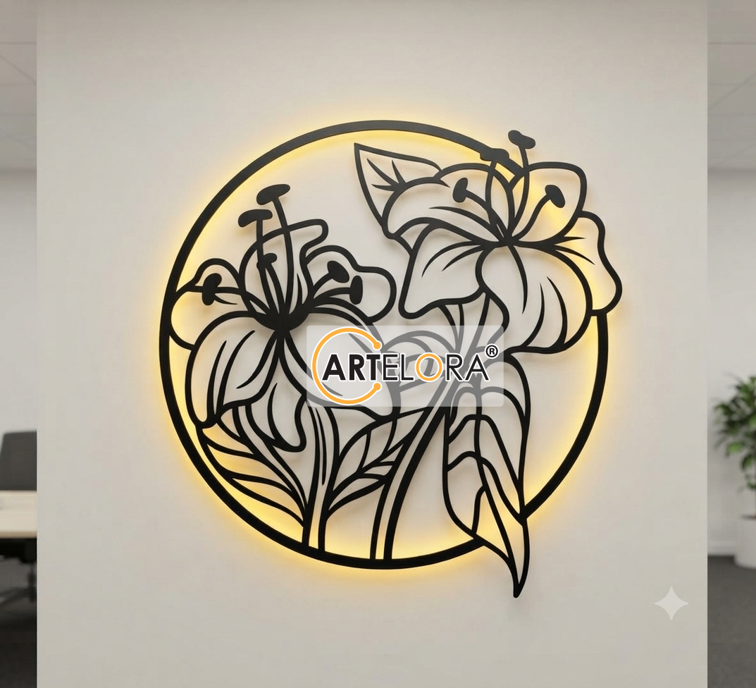 2D Modern Art Flower Laser Cutting