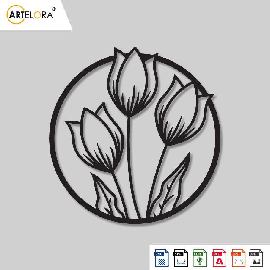 2D Modern Art Flower Laser Cutting Design