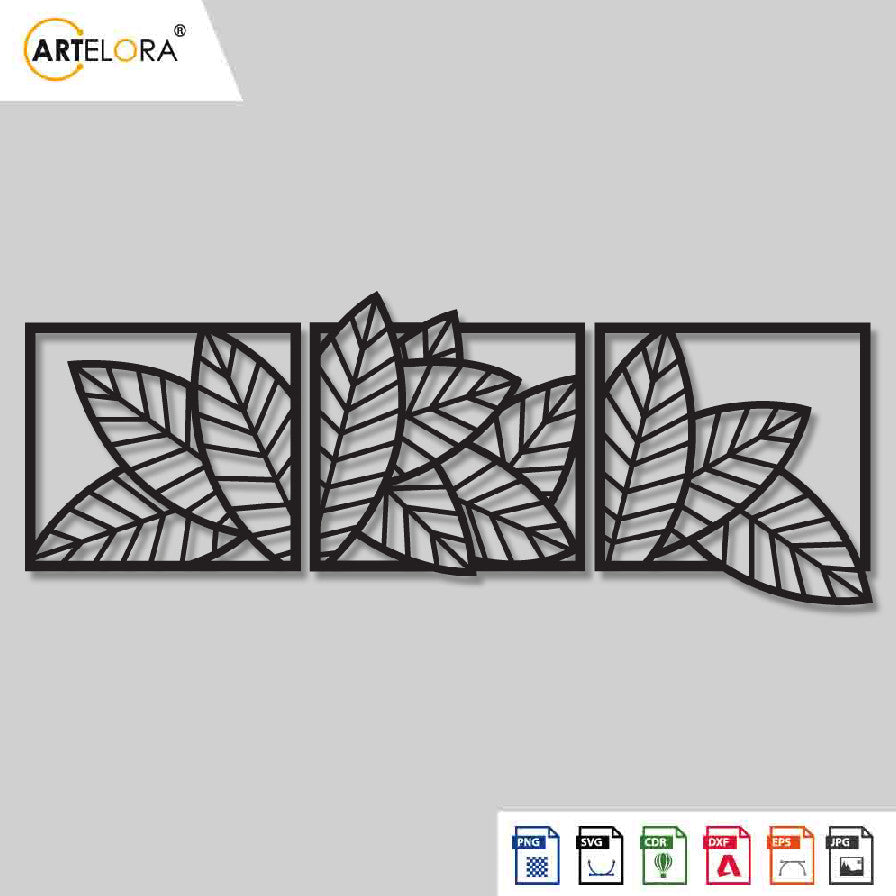 2D Modern Art Leaf Wall Laser Cutting Design