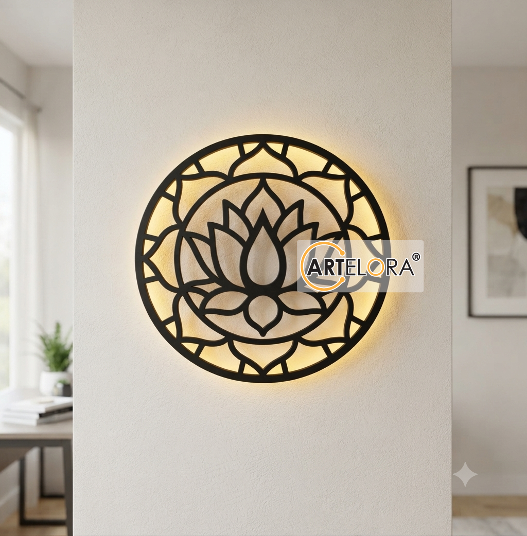2D Modern Art Lotus Laser Cutting Design