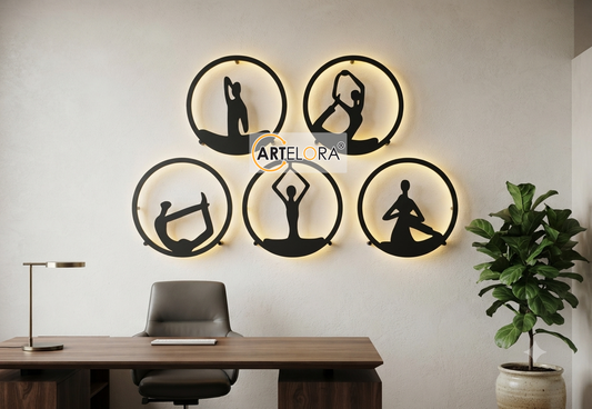 2D Modern Art Yoga Laser Cutting Design