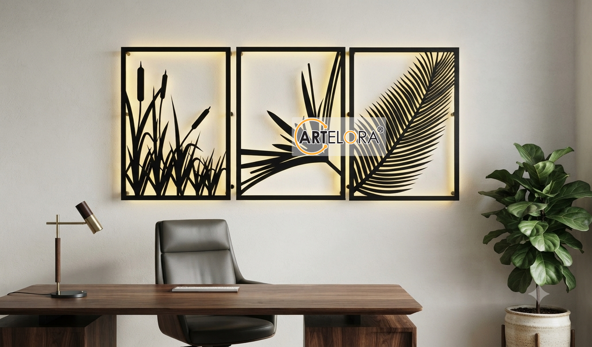 2D Modern Art Leaf Frame Laser Cutting