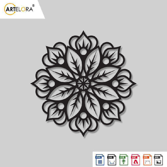 2D Modern Art Flower Frame Laser Cutting Design