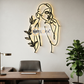 2D Modern Art Woman & Leaf Laser Cutting Design