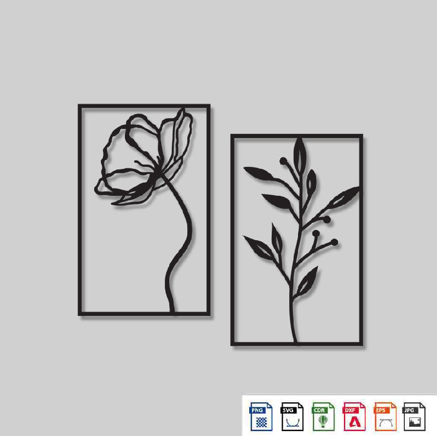 2D Modern Art Flower Laser Cutting