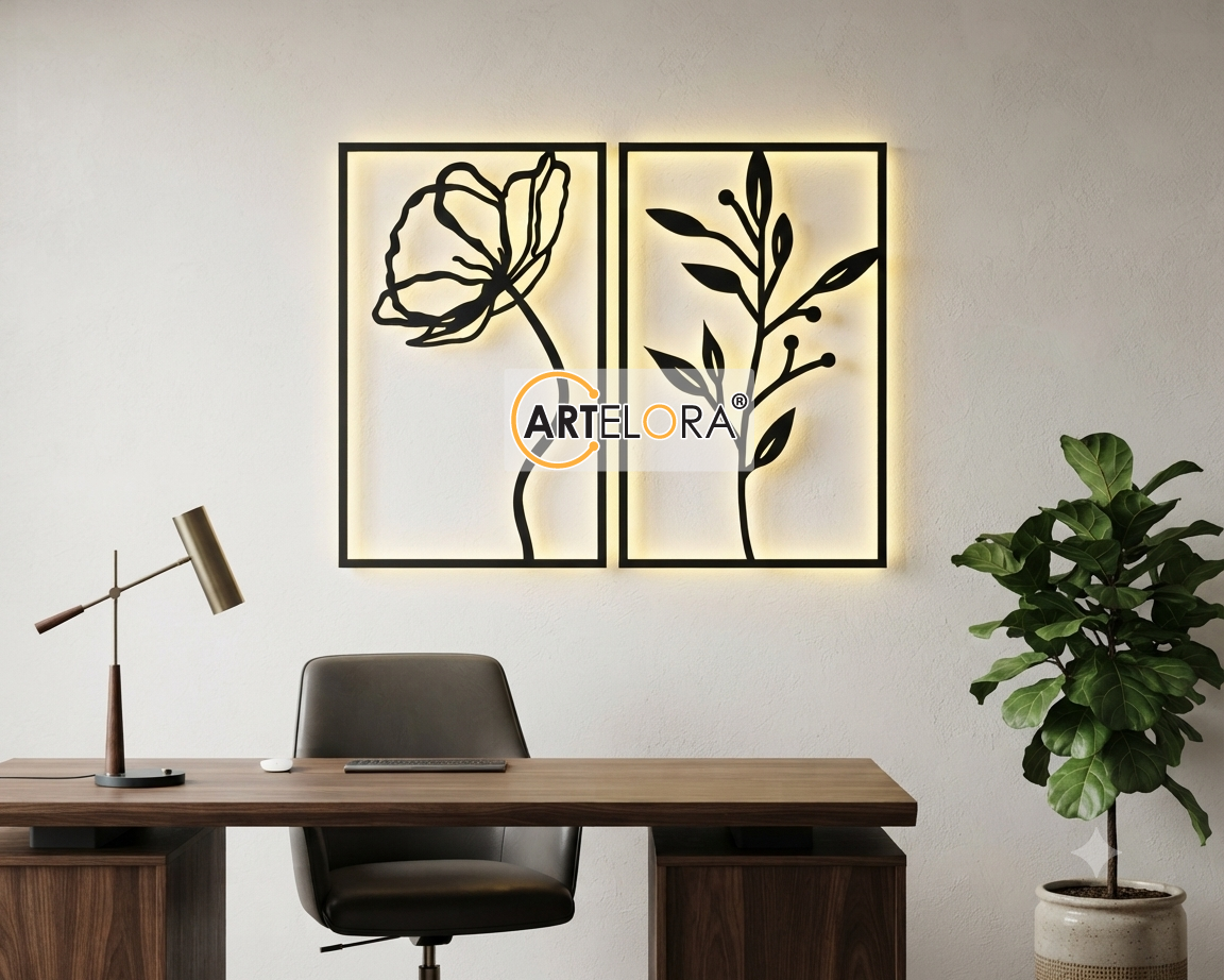 2D Modern Art Flower Laser Cutting