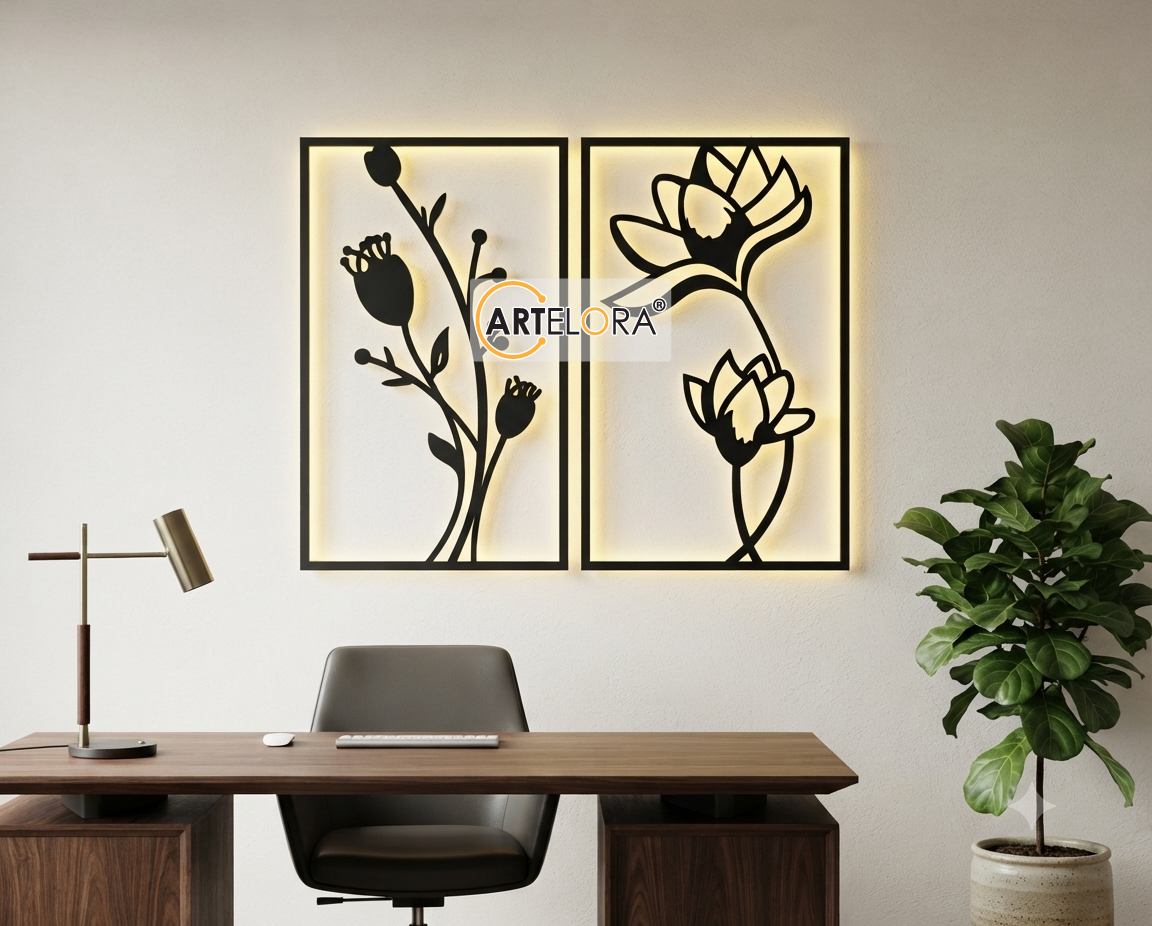 2D Modern Art flower leaf Laser cutting