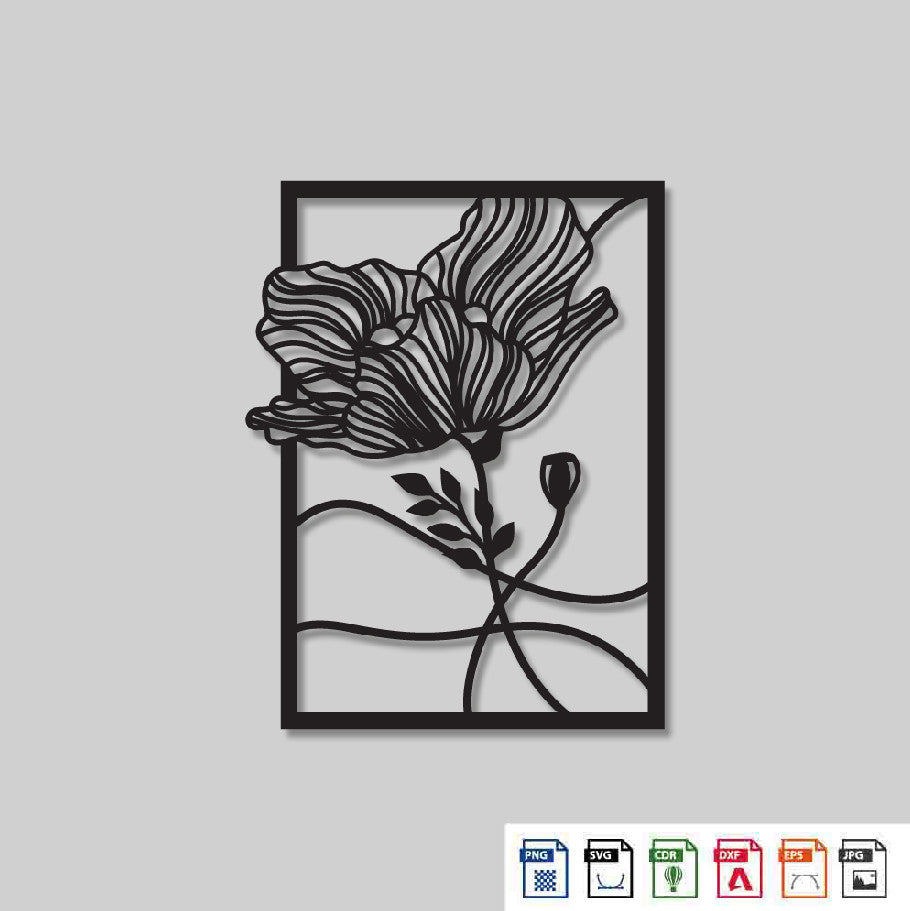 2D Modern Art Flower Laser cutting