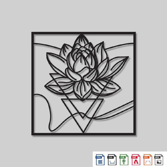 2D Modern Art Lotus Laser cutting