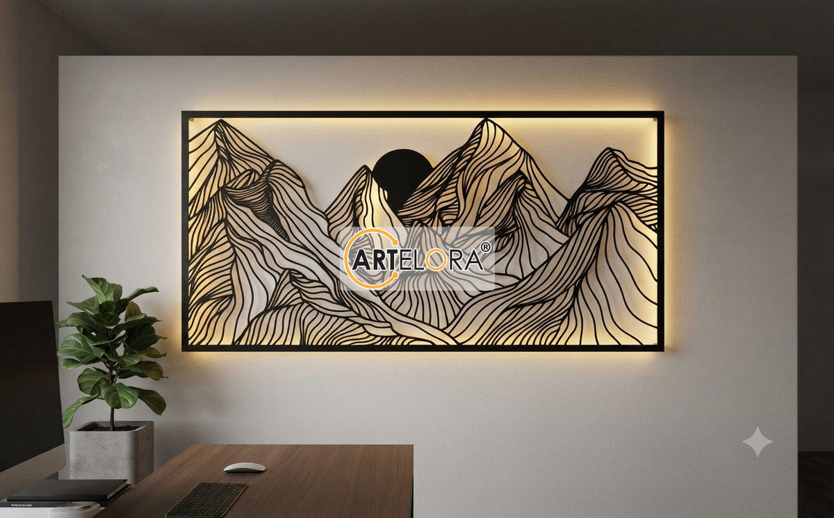 2D Modern Art Mountain Laser cutting design