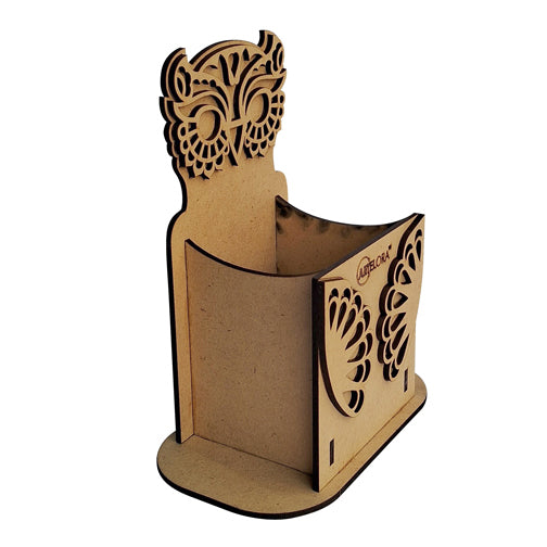 3D Model Laser Cutting Owl pen holder box