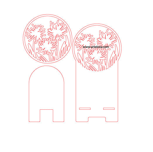 3D Model Laser Cutting Flower (Phone Table Stand)