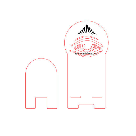 3D Model Laser Cutting illuminati (Phone Table Stand)