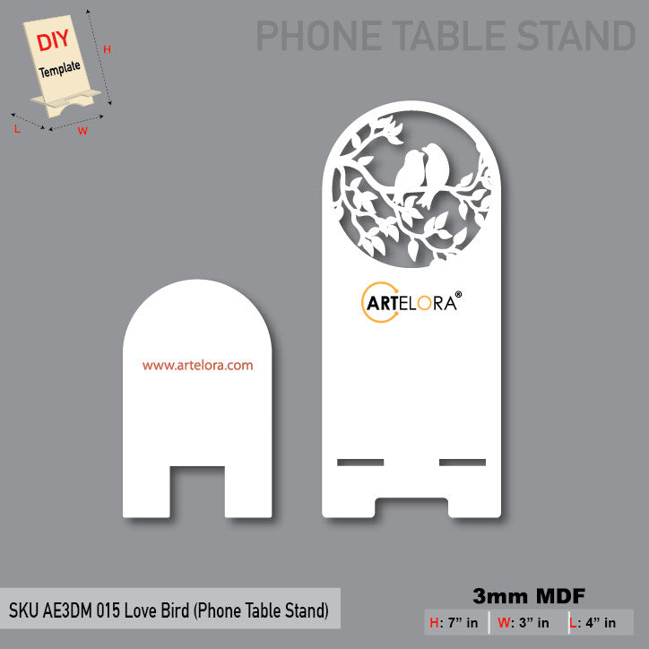 3D Model Laser Cutting Love Bird (Phone Table Stand)