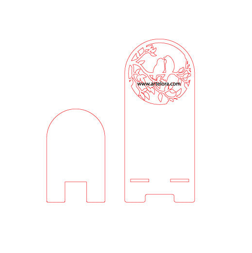 3D Model Laser Cutting Love Bird (Phone Table Stand)