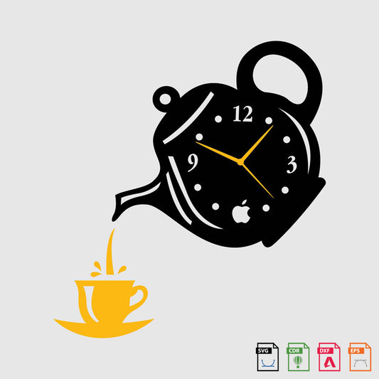 Wall Clock tea cup