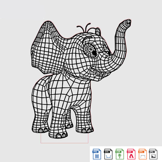 Laser Engraving 3D Elephant