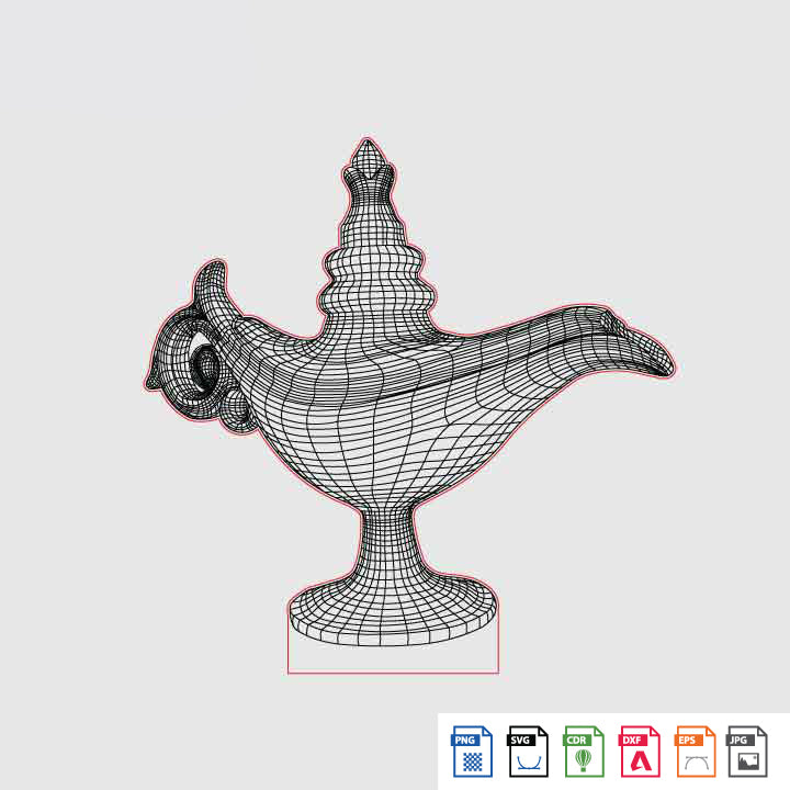 Laser Engraving 3D Aladdin Chirag