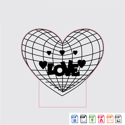 Laser Engraving 3D Love Heart