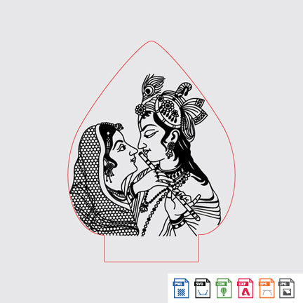 Laser Engraving Radha Krishna