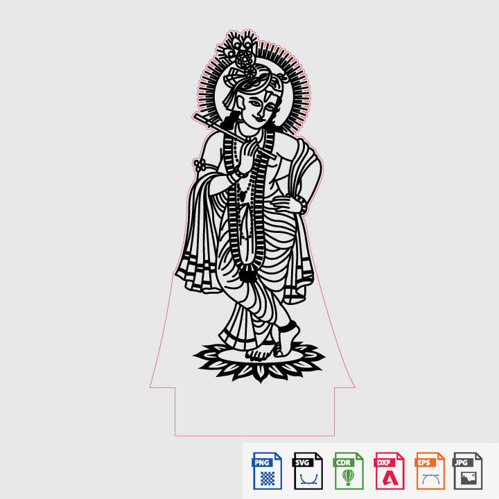 Laser Engraving Shri krishna