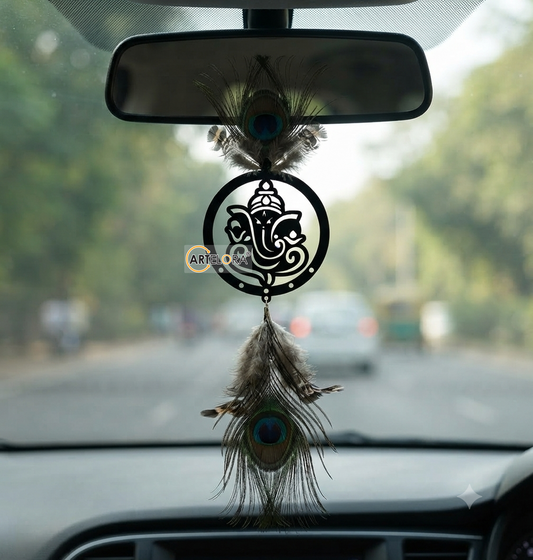 2D Modern Art Car Hanging Ganesh