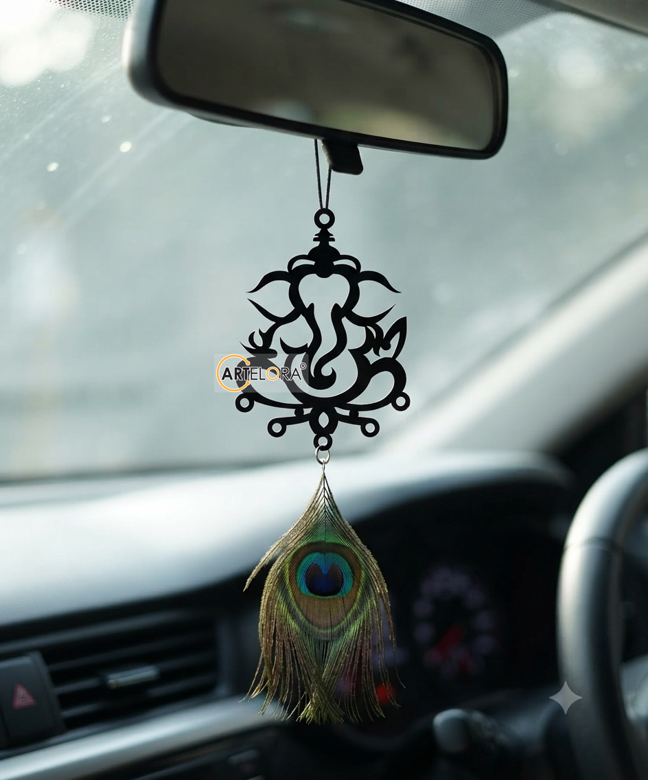 2D Modern Art Car Hanging Ganesh
