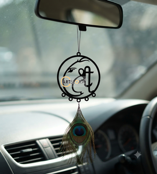 2D Modern Art Car Hanging Ganesh