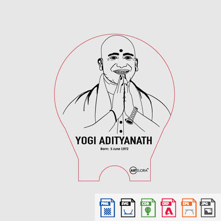 Laser Engraving Yogi Adityanath