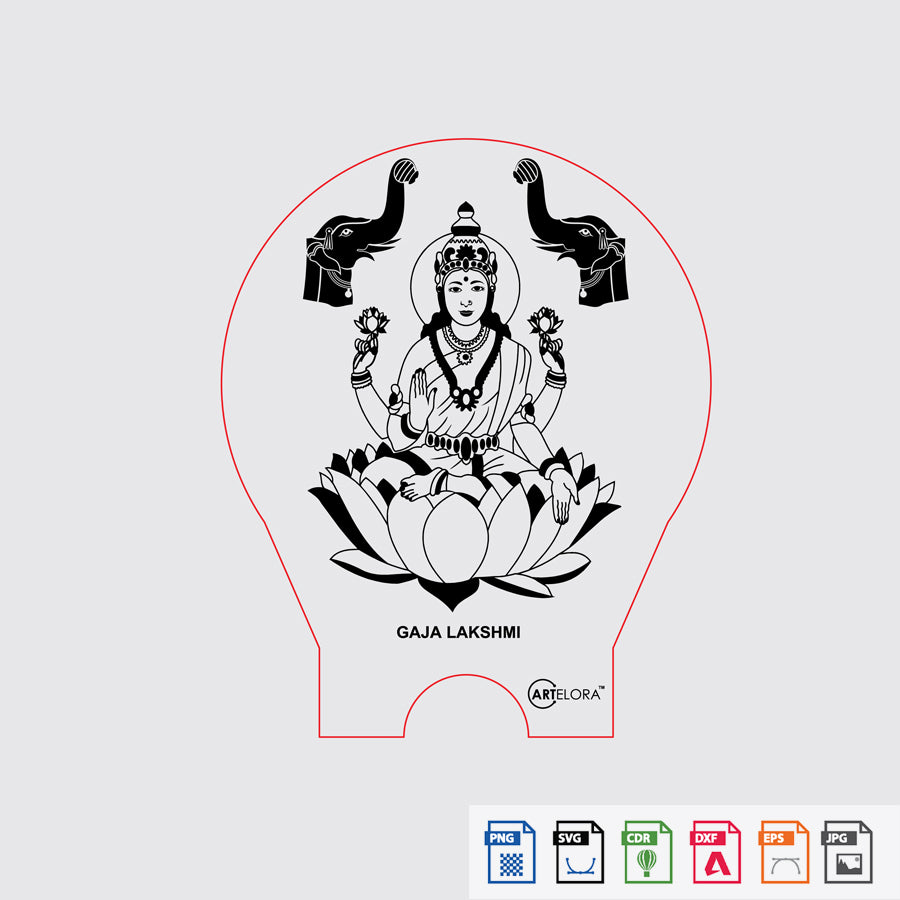 Laser Engraving Gaja Lakshmi