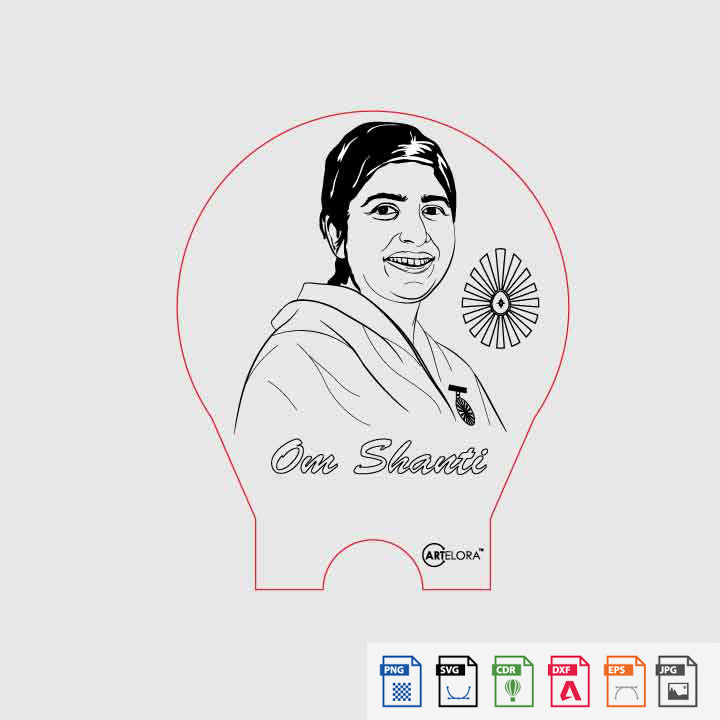 Laser Engraving Om Shanti Brahma Kumaris