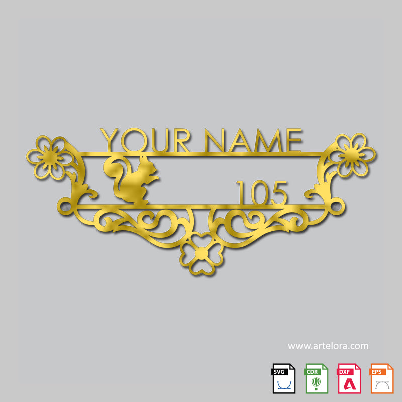 Name Plate laser cutting Flower