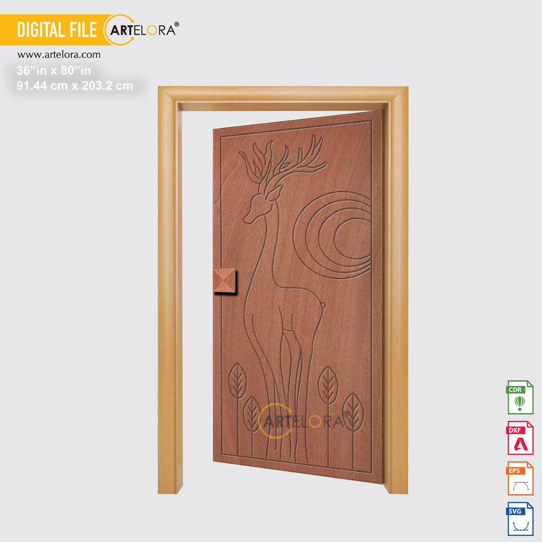 Carving Design Deer Door