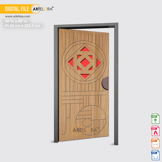 Carving Design Geometric Round Shapes Door