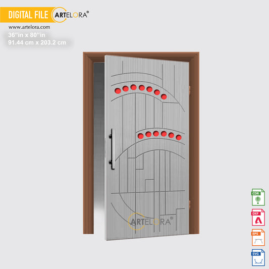 Carving Design Geometric Round Shapes Door