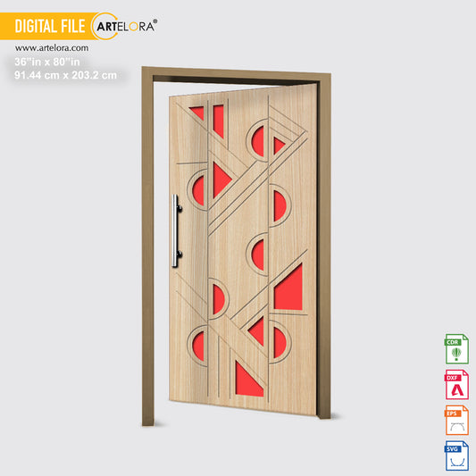 Carving Design Geometric Drawing Door