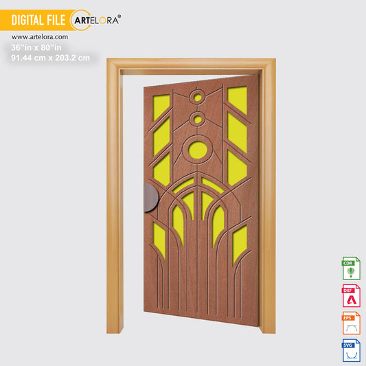 Carving Design Geometric Drawing Door