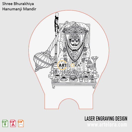 Laser Engraving Shree Bhurakhiya Hanumanji Mandir