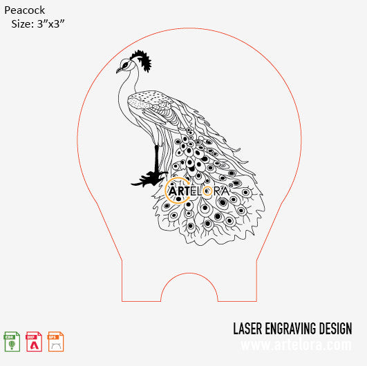 Laser Engraving Peacock