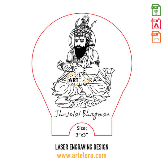 Jhulelal Bhagwan Laser Engraving