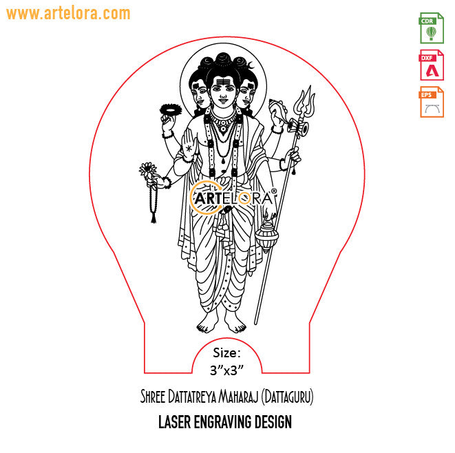Shree Dattatreya Maharaj (Dattaguru) Laser Engraving