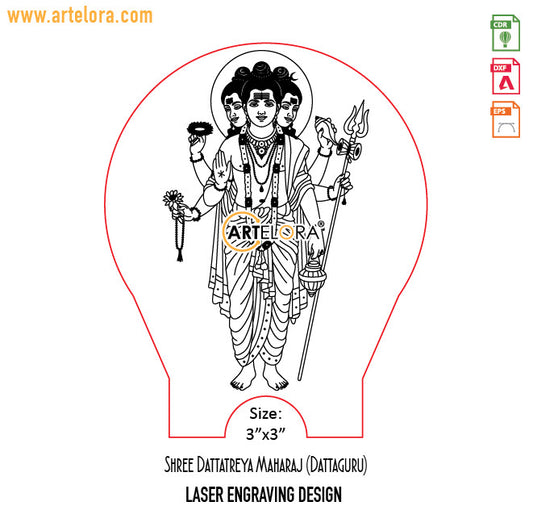 Shree Dattatreya Maharaj (Dattaguru) Laser Engraving