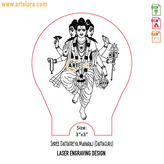 Shree Dattatreya Maharaj (Dattaguru) Laser Engraving