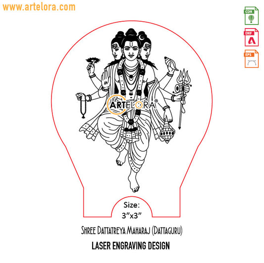 Shree Dattatreya Maharaj (Dattaguru) Laser Engraving