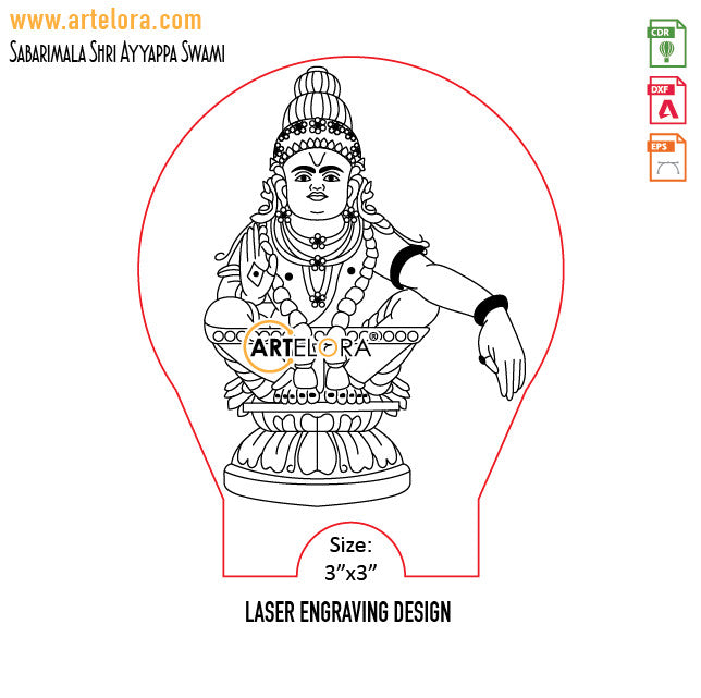 Sabarimala Shri Ayyappa Swami Laser Engraving