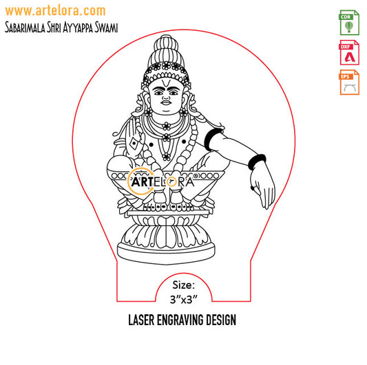 Sabarimala Shri Ayyappa Swami Laser Engraving