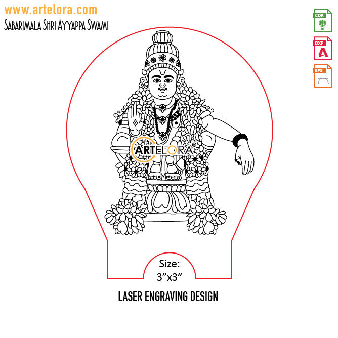 Sabarimala Shri Ayyappa Swami Laser Engraving
