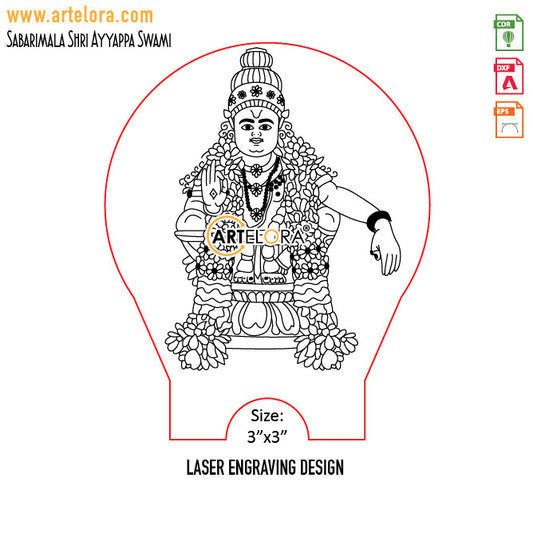 Sabarimala Shri Ayyappa Swami Laser Engraving